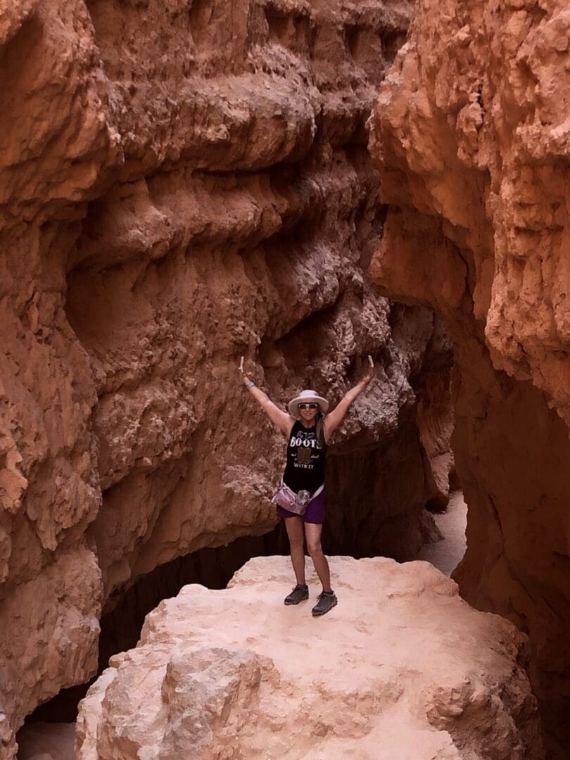 A person standing in the middle of an area