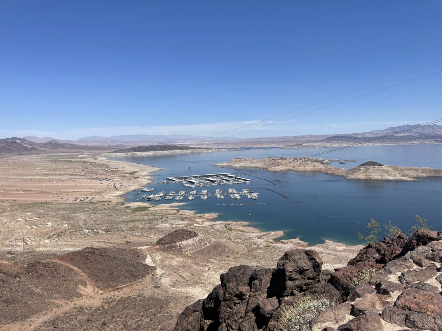 A view of the lake from above.